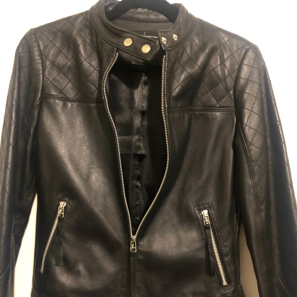 Black Quilted Leather Jacket